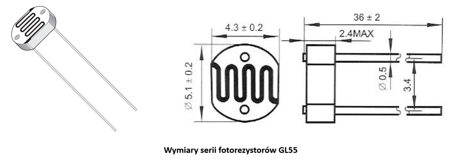 wymiary fotorezystorów